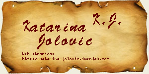 Katarina Jolović vizit kartica